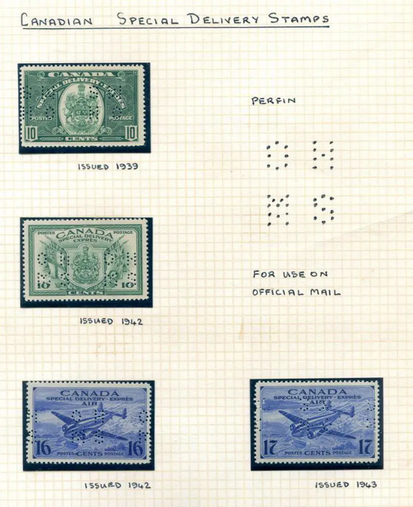 Canada 1939/43 Special Delivery issues on album ... Image 1++