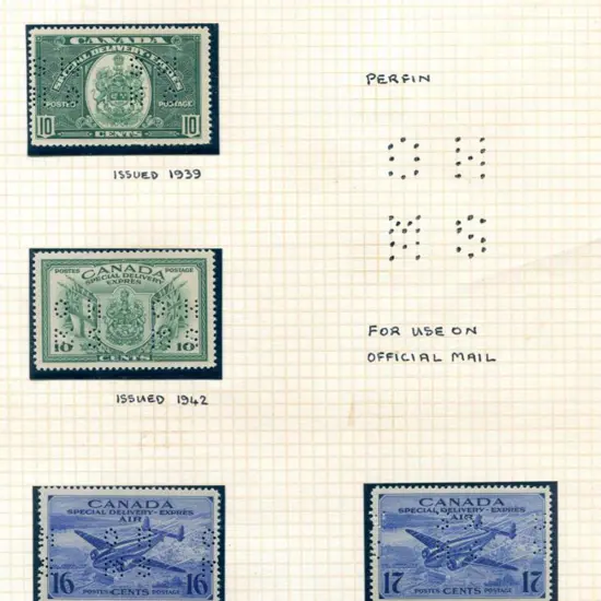 Canada 1939/43 Special Delivery issues on album ...