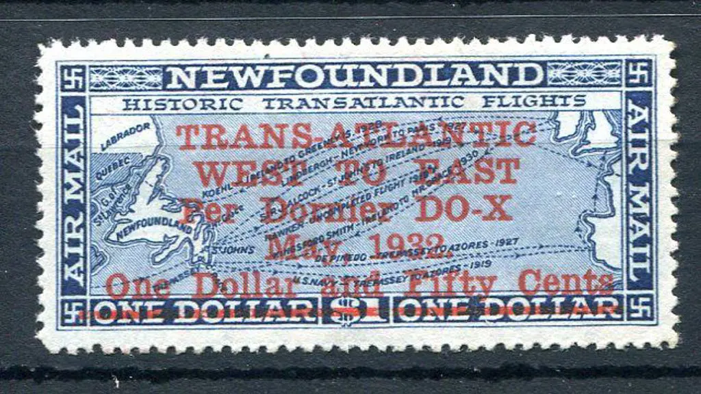 Canada - Newfoundland 1932 $1 "TRANS-ATLANTIC WEST ... Image 1++