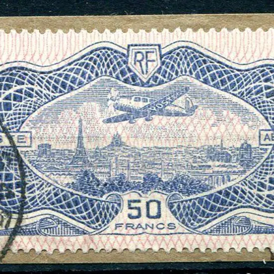 France 1936 50f "banknote" Airmail. Fine used on ...
