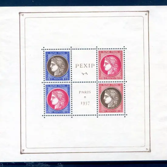 France 1937 Pexip M/S. MNG with some selvedge ...