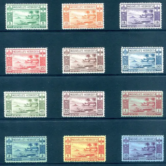 France-New Hebrides 1938 Outrigger Canoe set of 12 ...