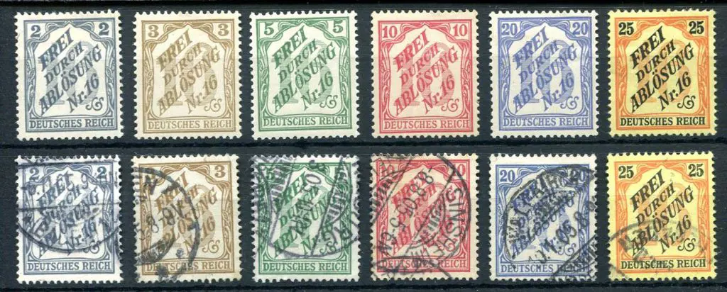 Germany 1905 2pf to 25pf Officials. MLH (25pf MH)) ... Image 1++