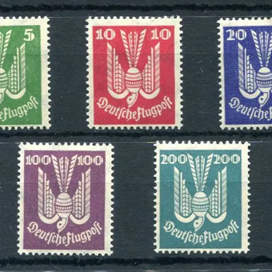 Germany 1924 Airmails MLH, top val centred to ...