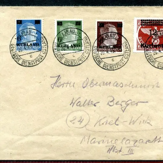 Germany-Third Reich 1945 (20th Apr) Libau to Kiel ...