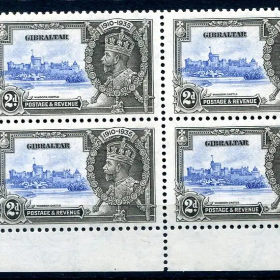 Gibraltar 1935 2d KGV Silver Jubilee in lower left ...