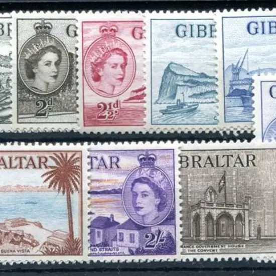 Gibraltar 1953 ½d to £1 QEII defins. Fine MUH. SG ...