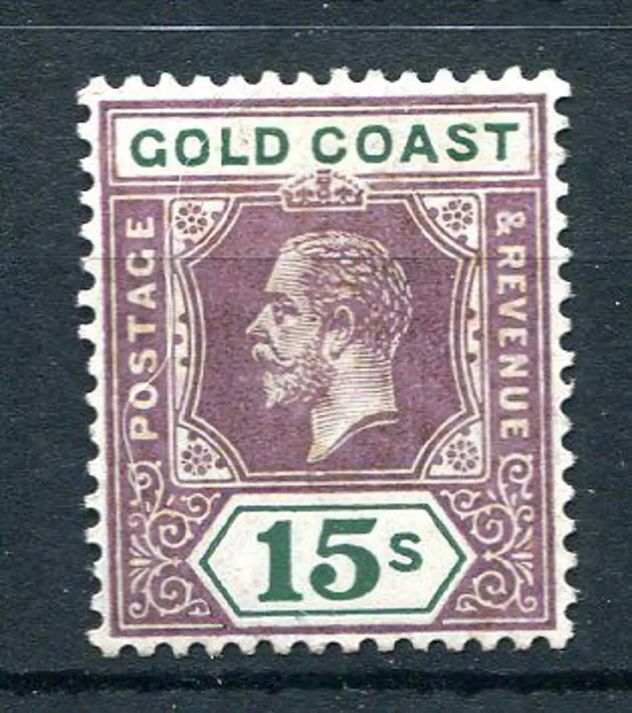 Gold Coast 1921/24 15/- dull purple & green, Die ... Image 1++