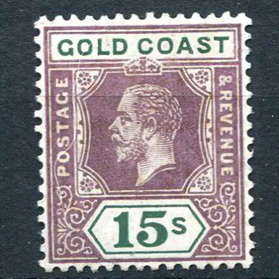 Gold Coast 1921/24 15/- dull purple & green, Die ...