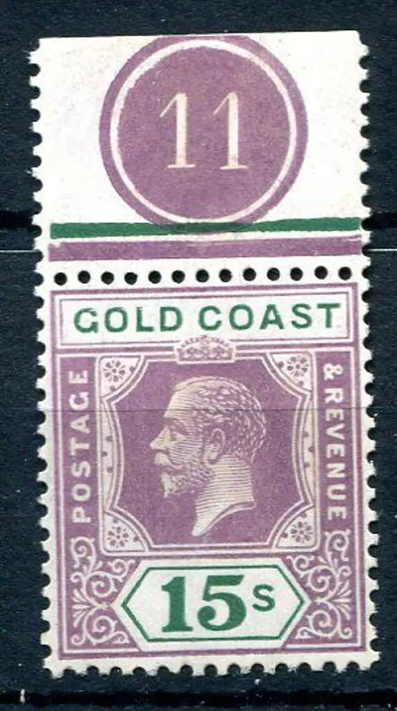 Gold Coast 1921/24 15/- dull purple & green, Die ... Image 1++