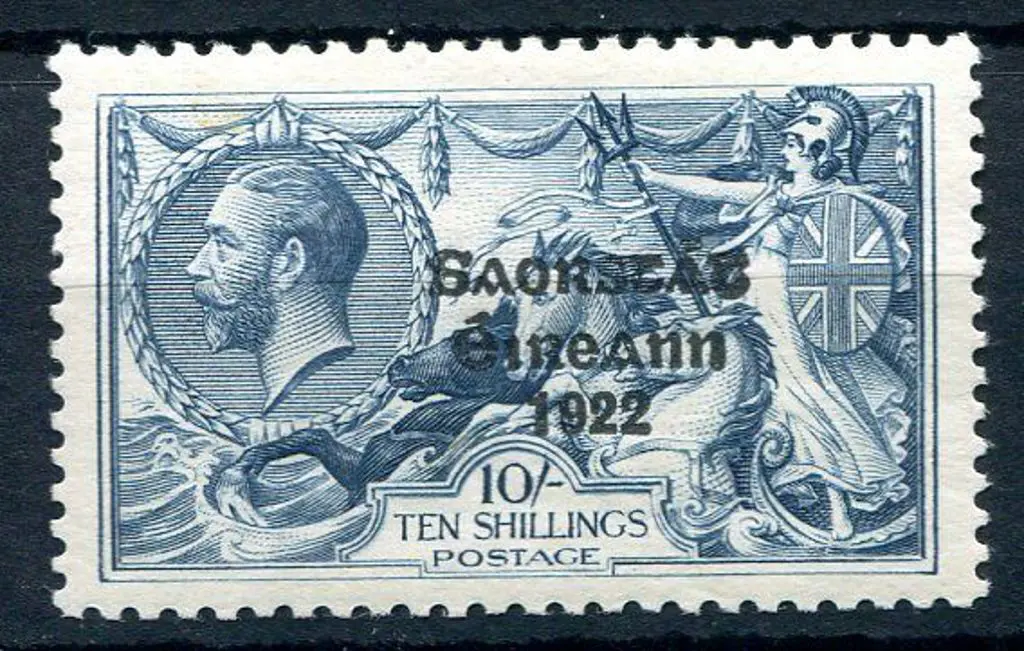 Ireland 1925/28 10/- Seahorse with narrow date in ... Image 1++