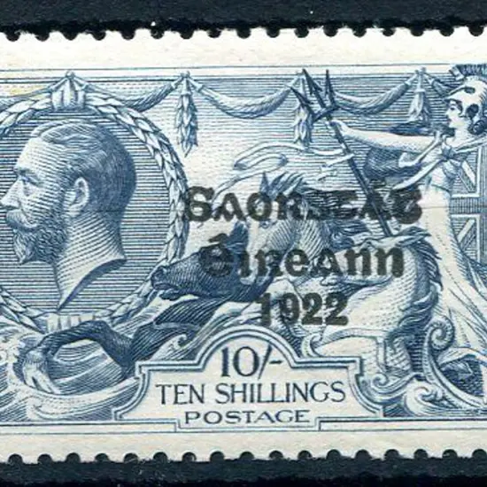 Ireland 1925/28 10/- Seahorse with narrow date in ...