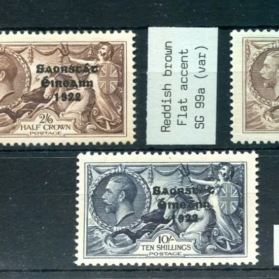 Ireland 1935 2/6d chocolate-brown & 2/6d red-brown ...