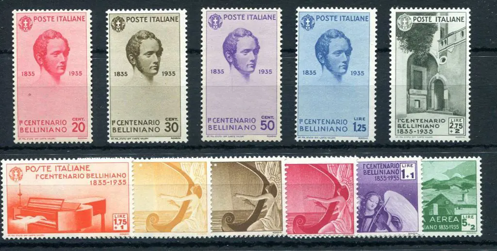 Italy 1935 Bellini Death Cent set of 11. Fresh ... Image 1++