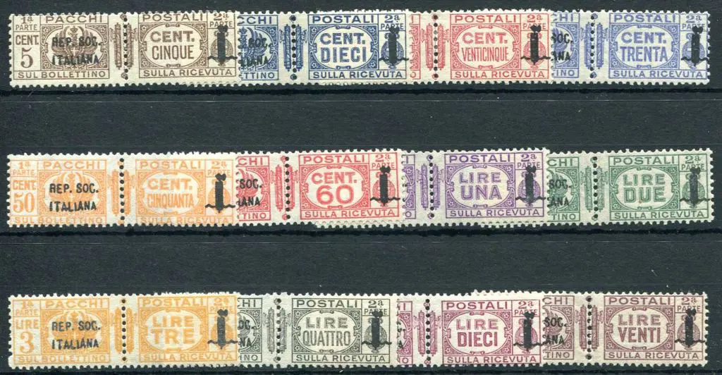 Italy 1944 Italian Social Republic ovpts on Parcel ... Image 1++