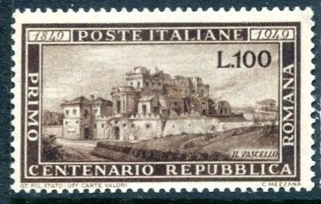 Italy 1949 100l Roman Republic Centenary. Fine MUH ... Image 1++