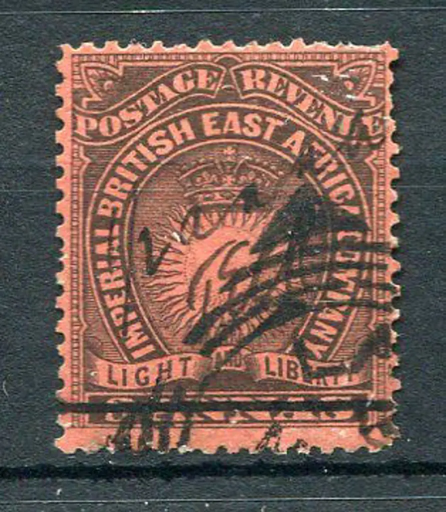 KUT 1891 Mombasa Provisional manuscript ½ anna on ... Image 1++