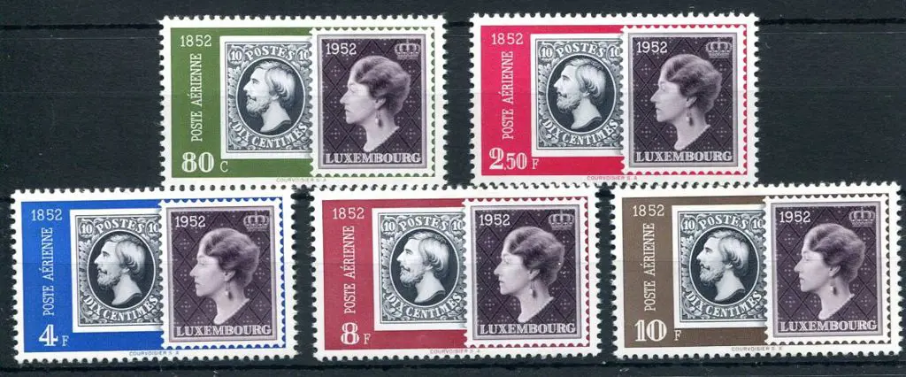 Luxembourg 1952 Stamp Centenary set of 5. Fresh ... Image 1++