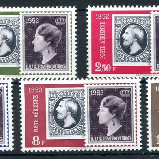 Luxembourg 1952 Stamp Centenary set of 5. Fresh ...