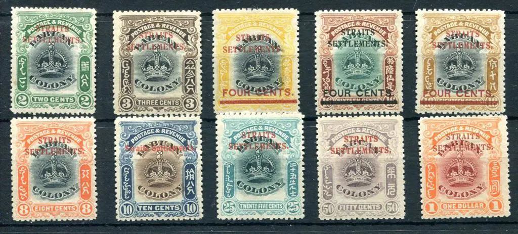 Malaysia - Straits Settlements 1906 2c to $1 ... Image 1++