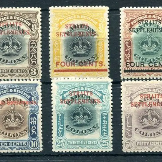 Malaysia - Straits Settlements 1906 2c to $1 ...