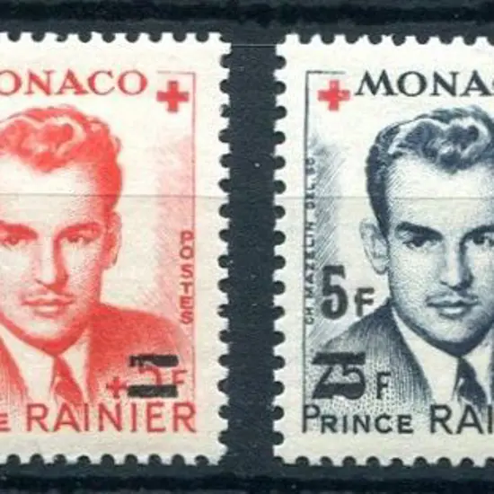 Monaco 1951 Red Cross surcharges set of 4. Fresh ...