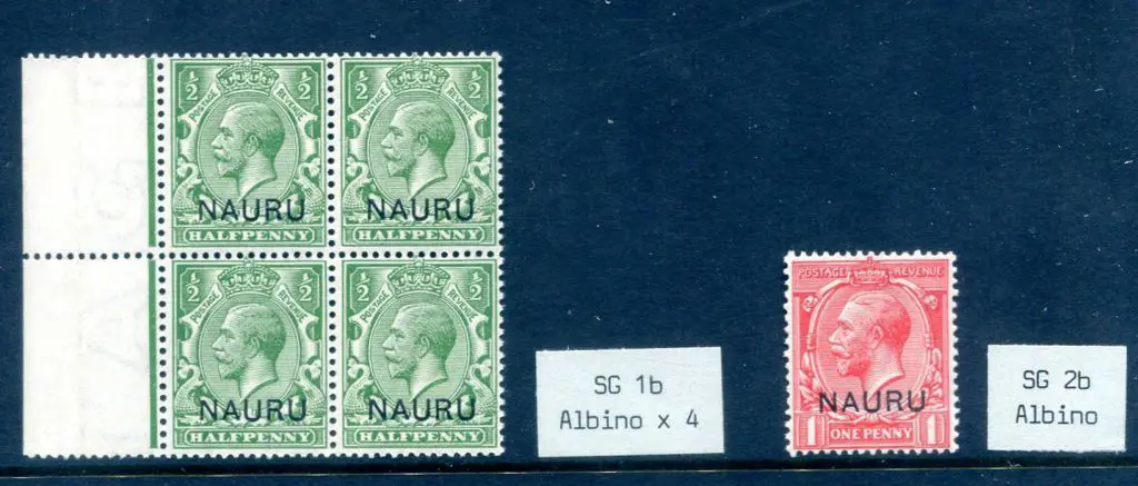 Nauru 1916/23 ½d yellow-green KGV marginal block ... Image 1++
