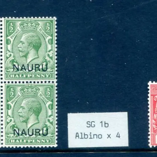 Nauru 1916/23 ½d yellow-green KGV marginal block ...
