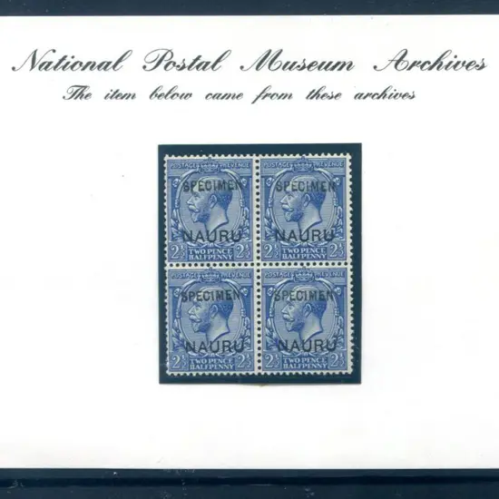 Nauru 1916/23 2½d blue KGV (GB) block of 4 ovptd ...