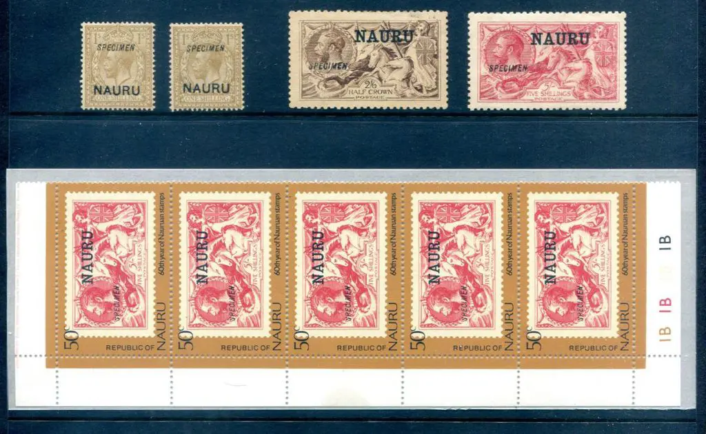 Nauru 1916/23 1/- bistre-brown KGV ovptd ... Image 1++