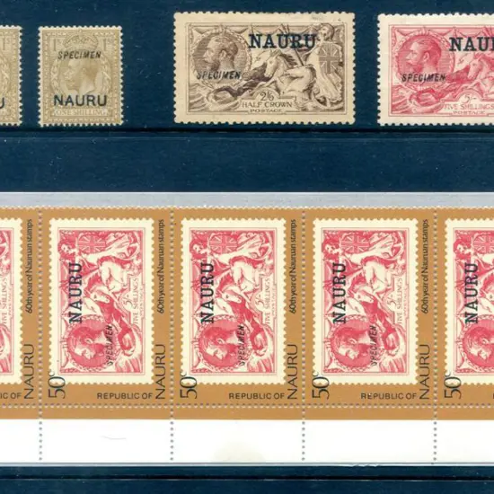 Nauru 1916/23 1/- bistre-brown KGV ovptd ...