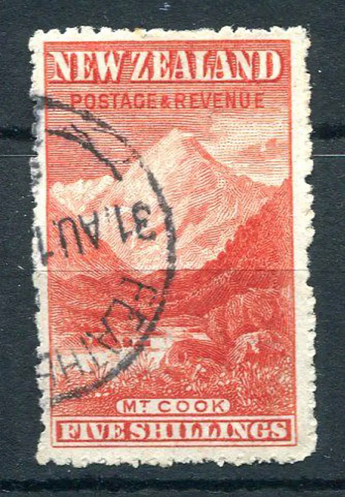 New Zealand 1902/07 5/- deep red, perf.14, wmk ... Image 1++