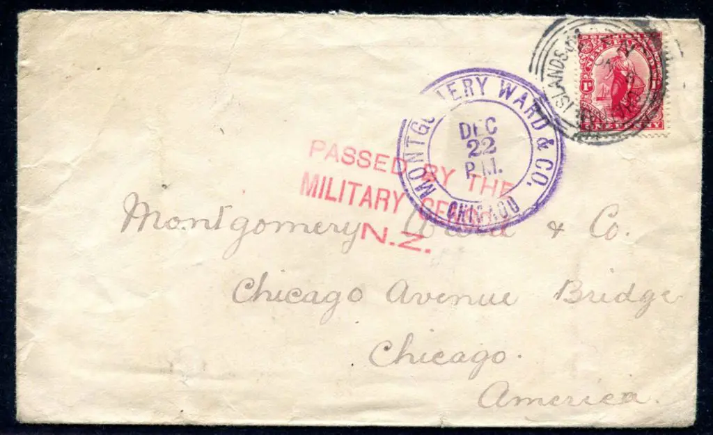 New Zealand 1915 (9th Nov) Censored cover to USA ... Image 1++