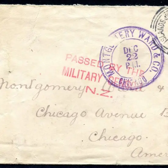 New Zealand 1915 (9th Nov) Censored cover to USA ...