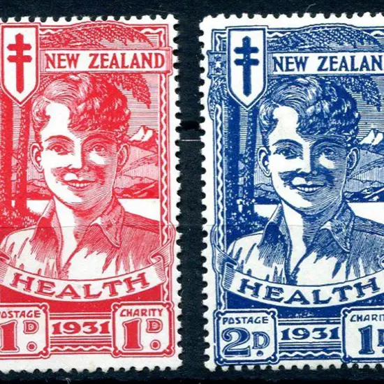 New Zealand 1931 1d & 2d "Smiling Boys" Health ...