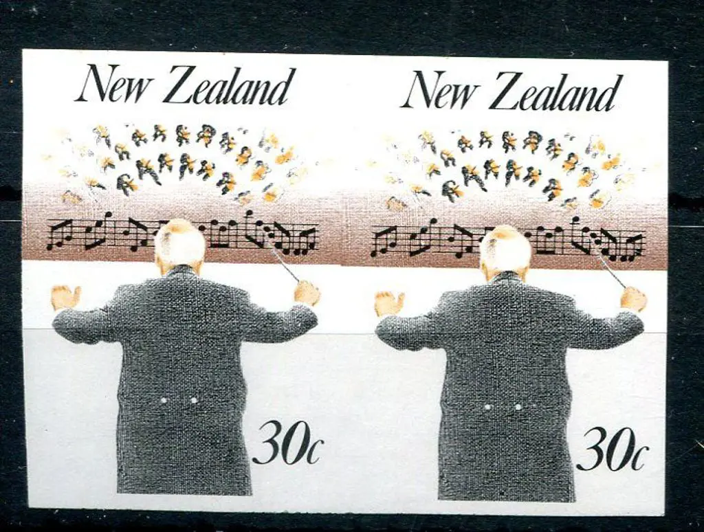 New Zealand 1986 30c Music imperforate horizontal ... Image 1++