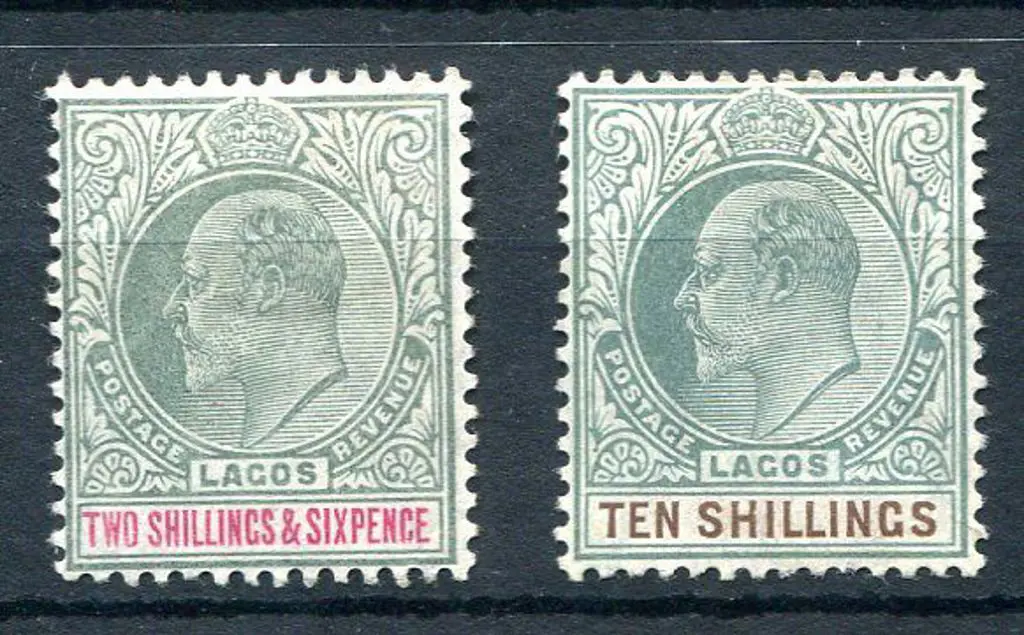 Nigeria-Lagos 1904/06 2/6d green & carmine KEVII, ... Image 1++