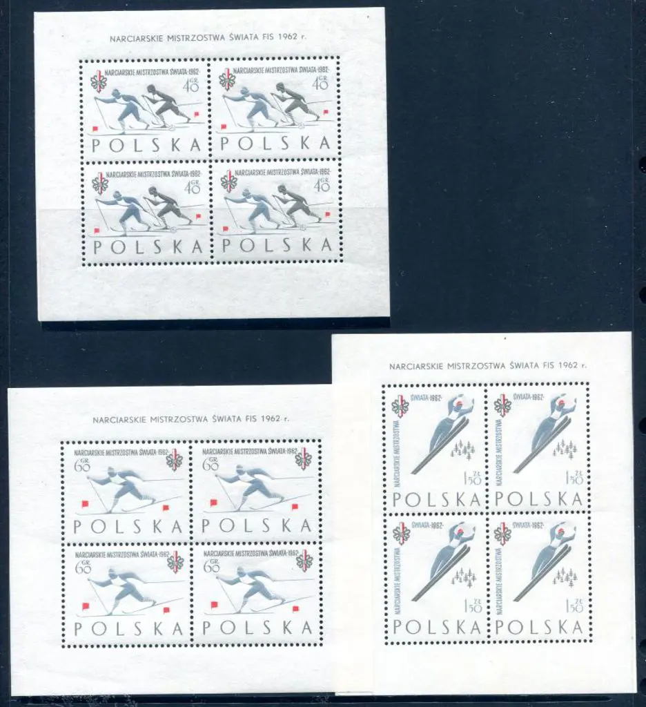 Poland 1962 Ski Championships set 40g-1z50 in 3 ... Image 1++