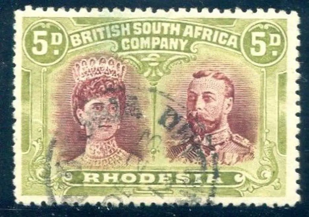 Rhodesia 1910/13 5d lake-brown & green, perf.14. ... Image 1++