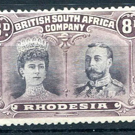 Rhodesia 1910/13 8d black & purple, perf. 13½ with ...