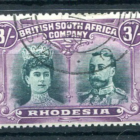 Rhodesia 1910/13 3/- green & violet, perf. 14. ...