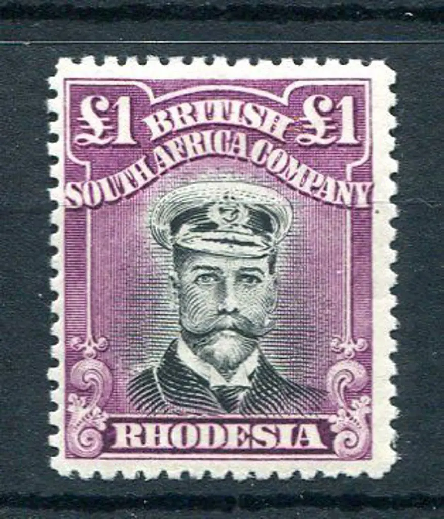 Rhodesia 1922/24 £1 black & magenta Admiral from ... Image 1++