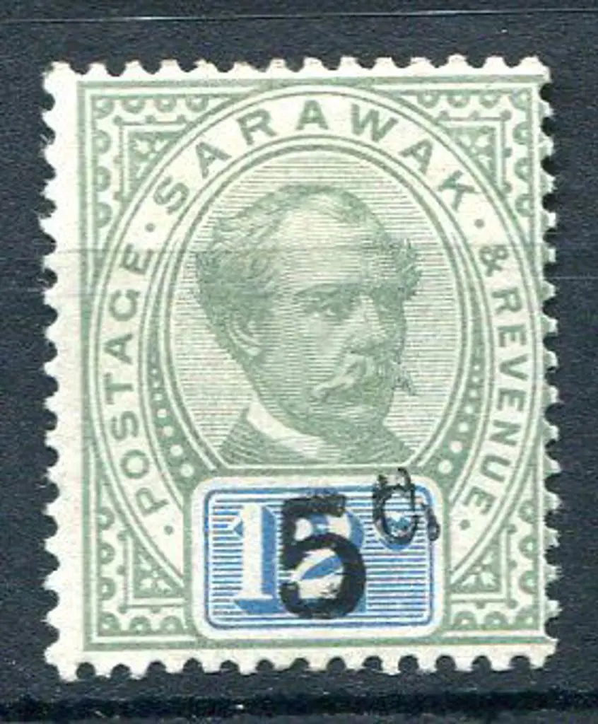Sarawak 889/92 "5¢" surcharge" on 12¢ with stop ... Image 1++