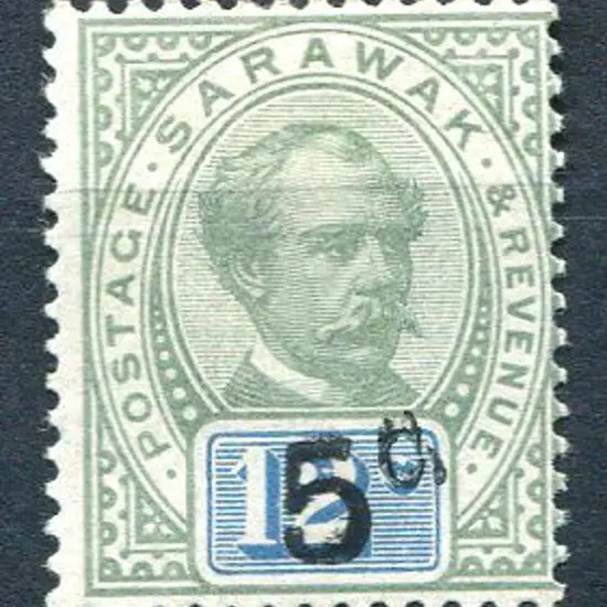 Sarawak 889/92 "5¢" surcharge" on 12¢ with stop ...