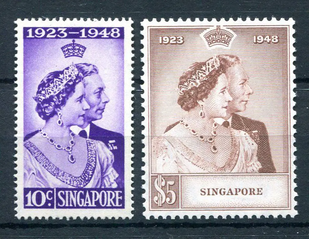 Singapore 1948 RSW pair. Fresh MUH. SG 31/32, Cat. ... Image 1++