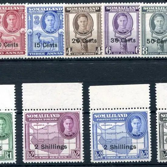 Somaliland Protectorate 1951 KGVI defin surcharges ...