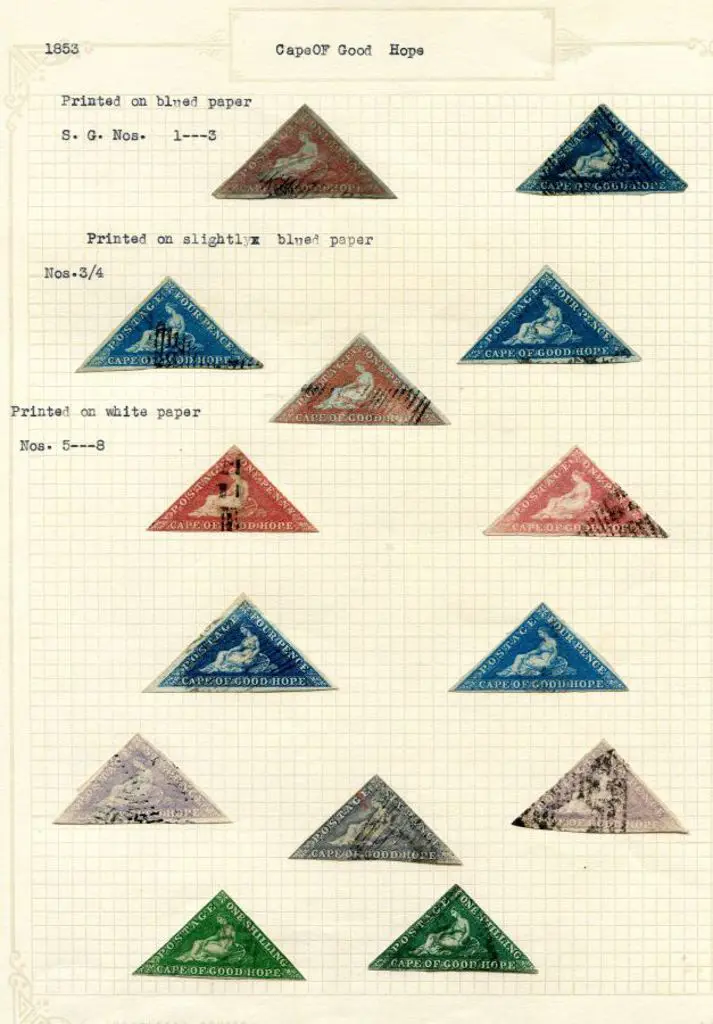 South Africa - Cape of Good Hope 1853 1d & 4d on ... Image 1++