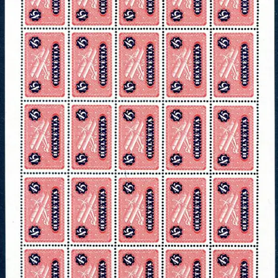 Switzerland 1937 45¢ Airmail on grilled paper ...