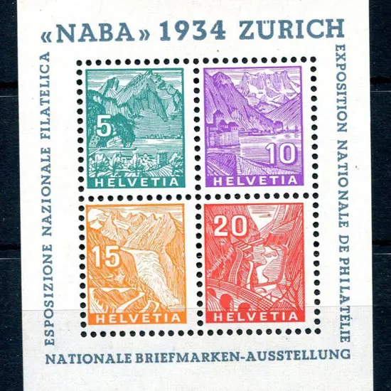 Switzerland 1934 NABA Philatelic Exhib M/S. MVLH ...