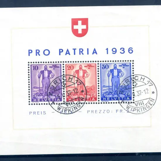 Switzerland 1936 Pro Patria M/S. Fine used with ...